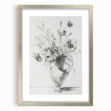Elegant Floral Vase Sketch Living Room Wall Art – Canvas Print
