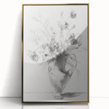 Elegant Floral Vase Sketch Living Room Wall Art – Canvas Print
