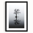 Minimalist Reflection Tree Office Wall Art – Modern Monochrome