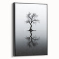 Minimalist Reflection Tree Office Wall Art – Modern Monochrome