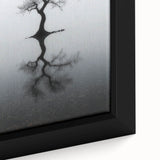 Minimalist Reflection Tree Office Wall Art – Modern Monochrome