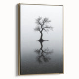 Minimalist Reflection Tree Office Wall Art – Modern Monochrome