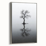 Minimalist Reflection Tree Office Wall Art – Modern Monochrome