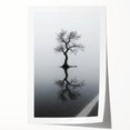 Minimalist Reflection Tree Office Wall Art – Modern Monochrome