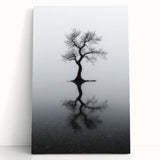 Minimalist Reflection Tree Office Wall Art – Modern Monochrome