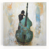 Abstract figurative stretched canvas artwork showcasing vibrant colors and dynamic shapes, perfect for modern home decor. Ideal for adding a contemporary touch to any space.