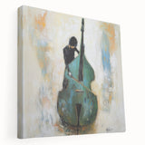 Abstract figurative stretched canvas artwork showcasing vibrant colors and fluid shapes, designed for modern decor. Ideal for enhancing contemporary spaces.