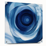 Abstract Fluid Canvas Art – Swirling Blue Depth Illusion