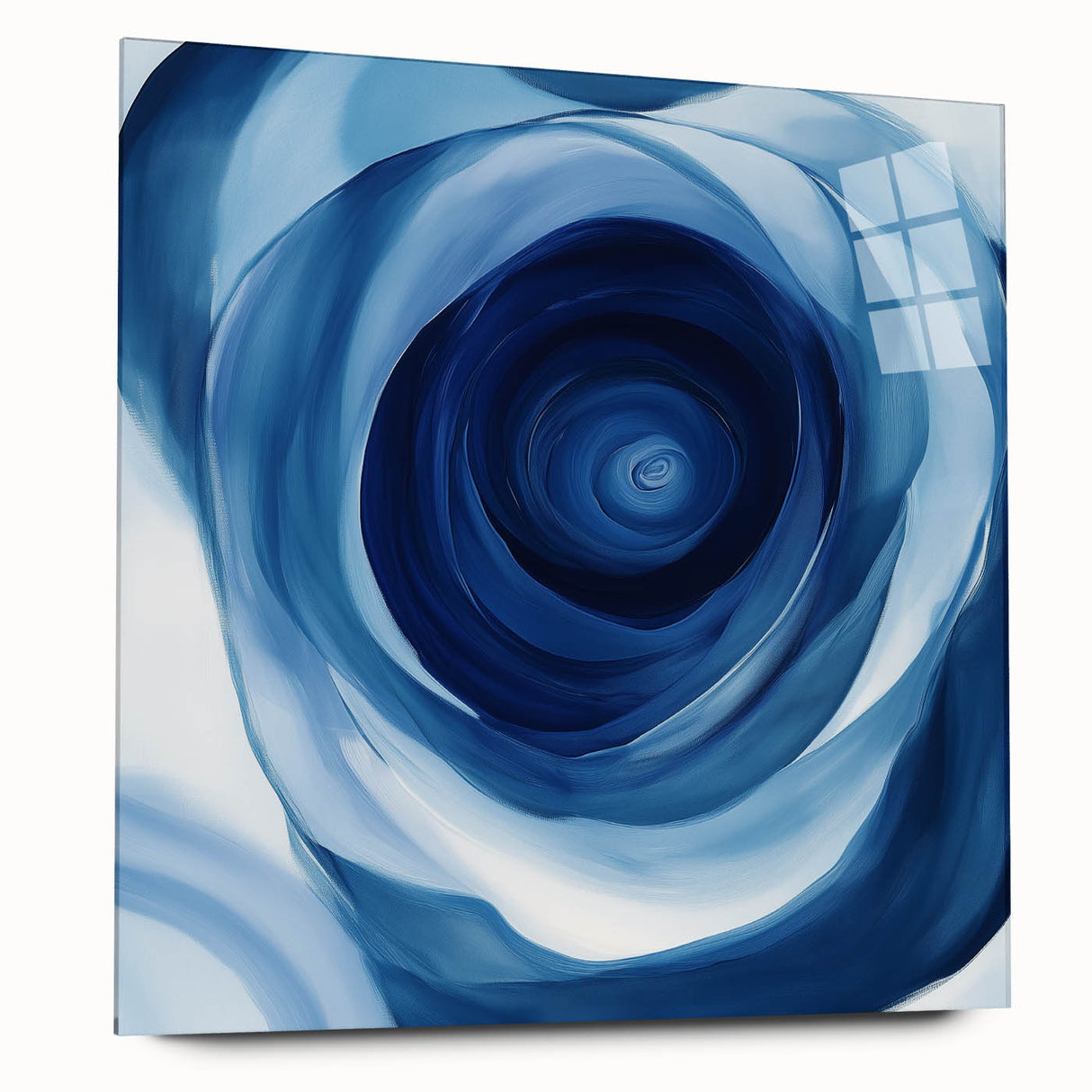 Abstract Fluid Canvas Art – Swirling Blue Depth Illusion