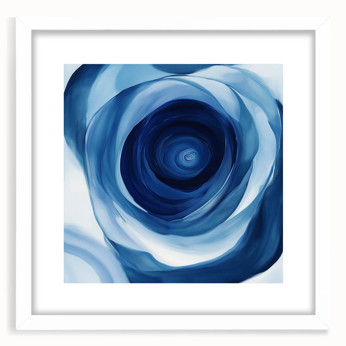 Abstract Fluid Canvas Art – Swirling Blue Depth Illusion