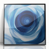 Abstract Fluid Canvas Art – Swirling Blue Depth Illusion
