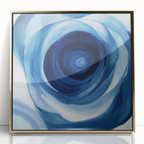 Abstract Fluid Canvas Art – Swirling Blue Depth Illusion