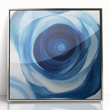Abstract Fluid Canvas Art – Swirling Blue Depth Illusion