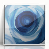 Abstract Fluid Canvas Art – Swirling Blue Depth Illusion