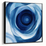 Abstract Fluid Canvas Art – Swirling Blue Depth Illusion