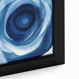 Abstract Fluid Canvas Art – Swirling Blue Depth Illusion