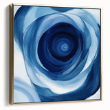 Abstract Fluid Canvas Art – Swirling Blue Depth Illusion