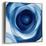 Abstract Fluid Canvas Art – Swirling Blue Depth Illusion