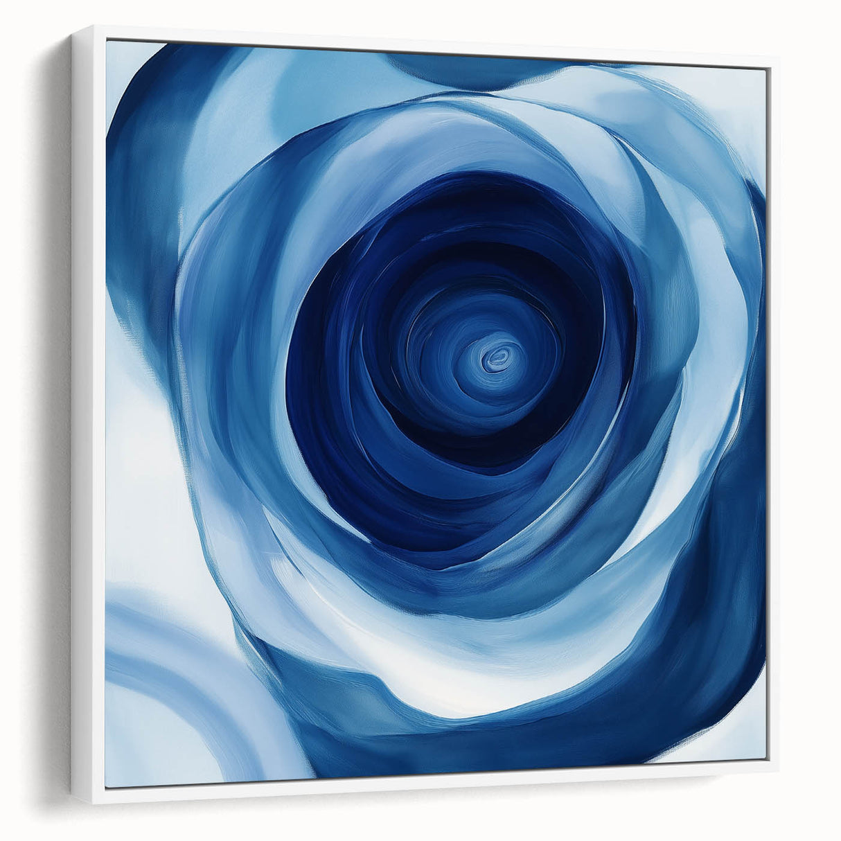 Abstract Fluid Canvas Art – Swirling Blue Depth Illusion