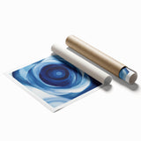 Abstract Fluid Canvas Art – Swirling Blue Depth Illusion