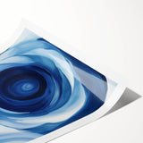 Abstract Fluid Canvas Art – Swirling Blue Depth Illusion