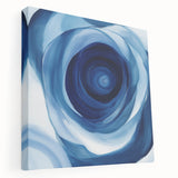 Abstract Fluid Canvas Art – Swirling Blue Depth Illusion