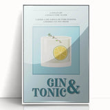 Framed acrylic print featuring mid-century modernist food and drinks design in pastel shades, ideal for nursery wall art.