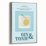 Landscape art painting of a colorful, vintage-style cityscape on a black background, framed in silver.