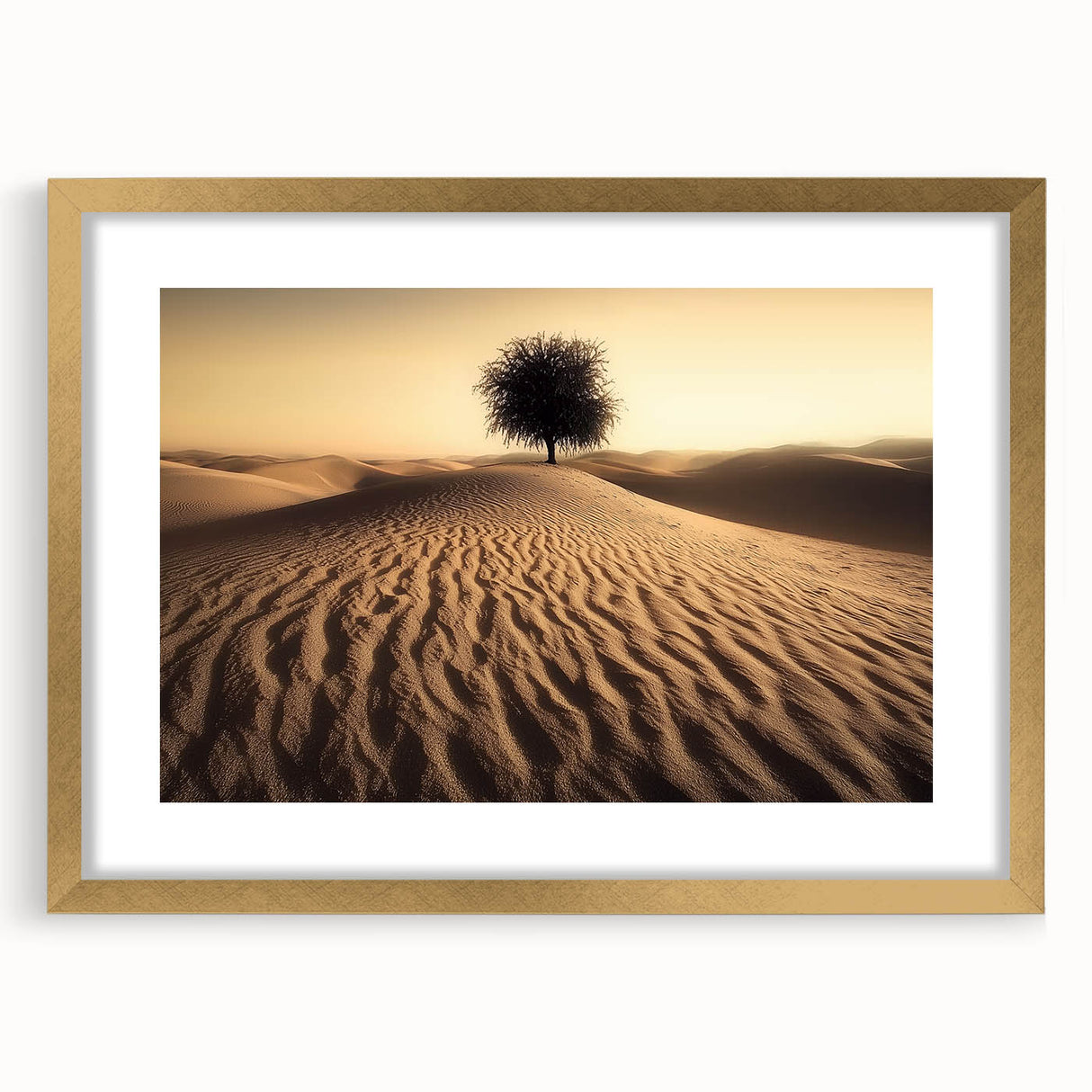 Elegant landscape artwork featuring a serene beach scene, framed with a stylish gold mat. Ideal for coastal decor, this piece adds a touch of sophistication and tranquility to any room. Perfect for enhancing living spaces or galleries with a vibrant seaside aesthetic.