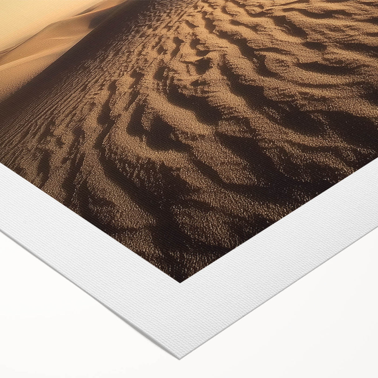 Stunning rolled canvas artwork depicting a serene beach landscape, featuring vibrant colors of blue and gold, ideal for enhancing home decor and creating a calming atmosphere.