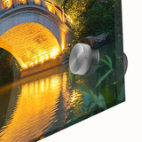 Close-up image of a modern acrylic glass landscape bridge design, showcasing vibrant colors and intricate details, perfect for contemporary home decor. This artwork highlights the beauty of nature and architecture, ideal for enhancing any living space.