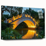 Acrylic glass landscape bridge design showcasing intricate details and vibrant colors, secured with pins for stability. Ideal for modern decor and art enthusiasts.