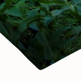 Close-up of a stretched canvas artwork depicting a serene landscape bridge, showcasing vibrant colors and intricate details, ideal for home decor inspiration.