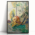 Modern Wall Art - Vibrant Tree and Rock Landscape - Contemporary Art Print