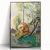 Modern Wall Art - Vibrant Tree and Rock Landscape - Contemporary Art Print