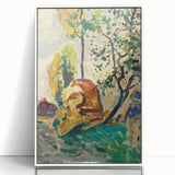 Modern Wall Art - Vibrant Tree and Rock Landscape - Contemporary Art Print