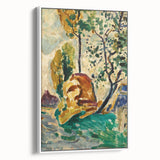 Modern Wall Art - Vibrant Tree and Rock Landscape - Contemporary Art Print