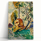 Modern Wall Art - Vibrant Tree and Rock Landscape - Contemporary Art Print