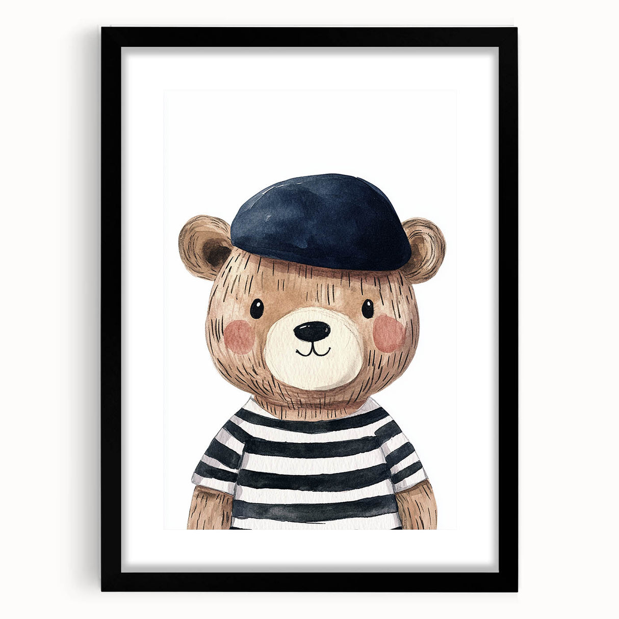 Boys Bedroom Art - Stylish Bear Kids Wall Art for Nursery