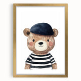 Boys Bedroom Art - Stylish Bear Kids Wall Art for Nursery