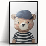 Boys Bedroom Art - Stylish Bear Kids Wall Art for Nursery