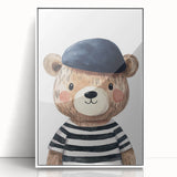 Boys Bedroom Art - Stylish Bear Kids Wall Art for Nursery