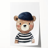 Boys Bedroom Art - Stylish Bear Kids Wall Art for Nursery