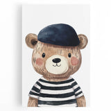 Boys Bedroom Art - Stylish Bear Kids Wall Art for Nursery