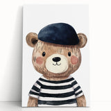Boys Bedroom Art - Stylish Bear Kids Wall Art for Nursery