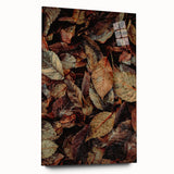 Large abstract wall art depicting autumnal colors on acrylic glass, ideal for bedroom or dining room decor.