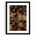 Extra large abstract art print featuring textured, colorful autumn-themed imagery on a black framed canvas.