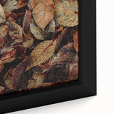 Close-up of a black wall art canvas featuring textured, colorful abstract design, ideal for living room decor.