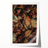Extra large rolled canvas print featuring a detailed floral design in warm autumn hues, ideal for dining room wall art.