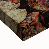 Large art of a black and white landscape painting on stretched canvas, displaying a serene tree scene.